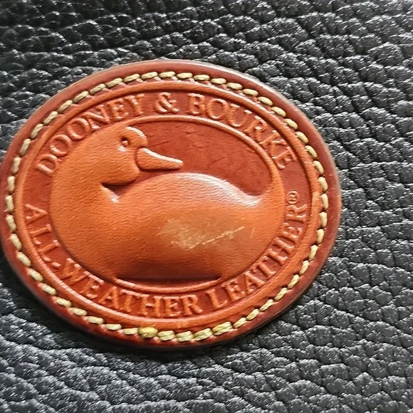 Dooney & Bourke Vintage All Weather Leather Saddle Crossbody Black & Tan - Picture 10 of 10